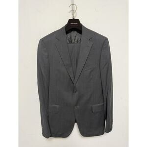 Gritti Suit Mens 52R Gray Wool Two Piece Notch Lapel Styled Ermenegildo Zegna